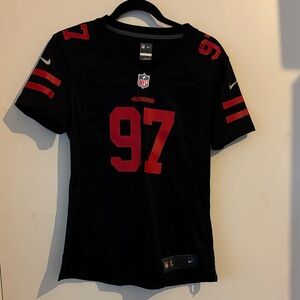 Nike Black and Red Nick Bosa 49ers jersey